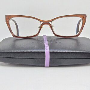 OGI Evolution 4300/1594 Brown Cat Eye Eyeglasses Frame w/ Case 53-16-140